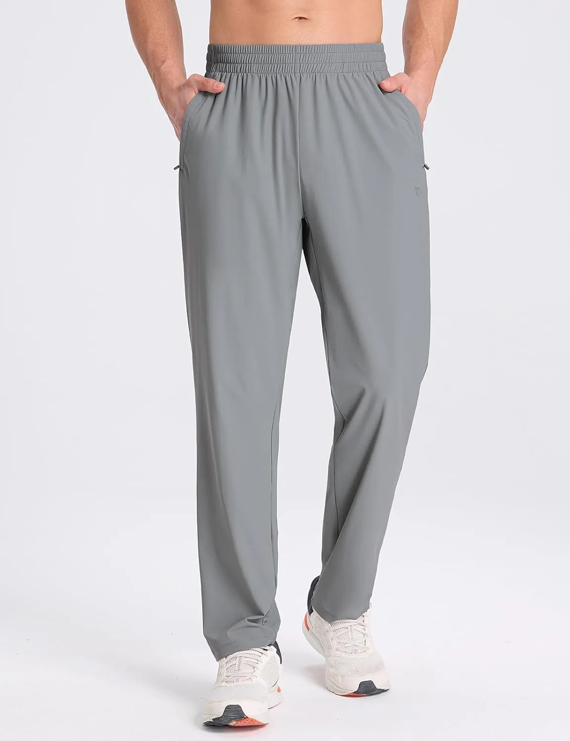 baleaf Men's Athletic Pants with Zipper Pockets Lightweight Quick Dry Tapered Sweatpants for Track, Workout, Jogging, Running