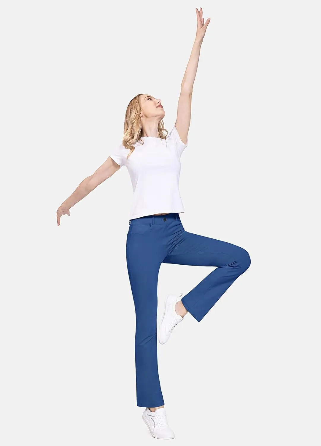 baleaf Womens Dress Pants 29"/31" Yoga Work Pants Straight Leg/Bootcut Pull On Slacks Business Casual Office Pockets