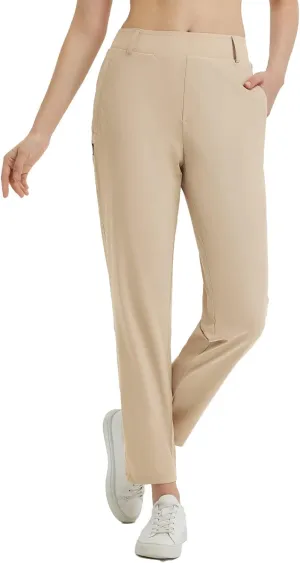 baleaf Women's Golf Pants with Belt Loops Zipper Pockets Stretch Travel Work Bussiness Dressy Casual Slacks UPF 50 