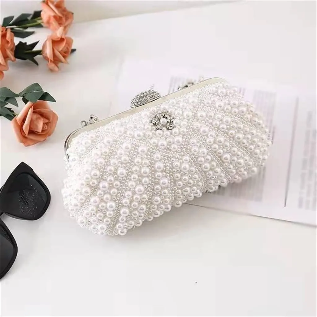 Banquet Bag Pearl Cheongsam Bag Bag Girl Handbag Bride Diagonal Cross Hand Withdrawal(D)