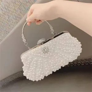 Banquet Bag Pearl Cheongsam Bag Bag Girl Handbag Bride Diagonal Cross Hand Withdrawal(D)