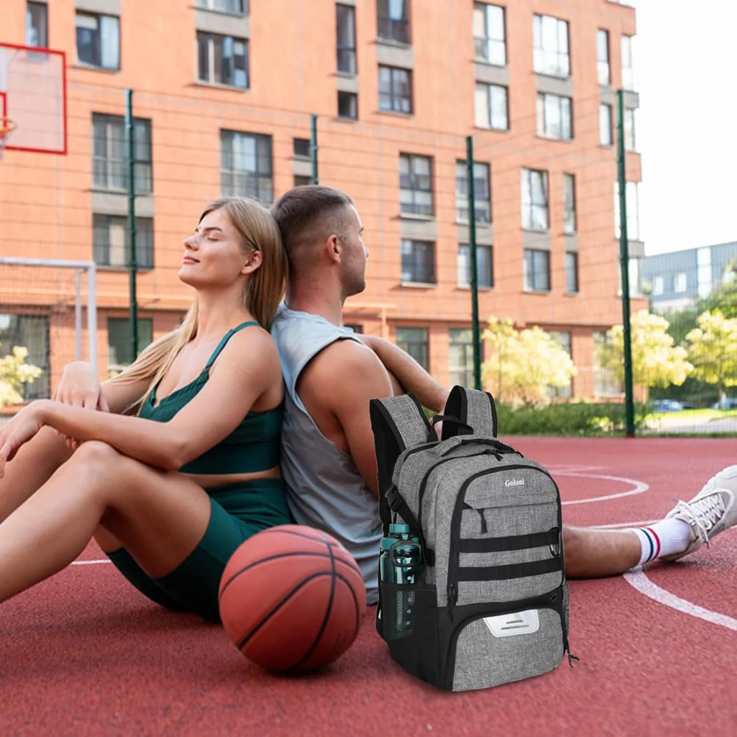Basketball Backpack for Men and Women,Sports Bag with Ball Compartment,Gym Backpack with Shoe Compartment