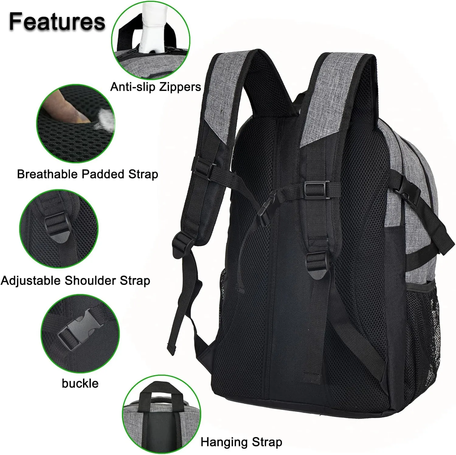 Basketball Backpack for Men and Women,Sports Bag with Ball Compartment,Gym Backpack with Shoe Compartment