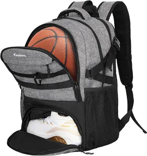 Basketball Backpack for Men and Women,Sports Bag with Ball Compartment,Gym Backpack with Shoe Compartment