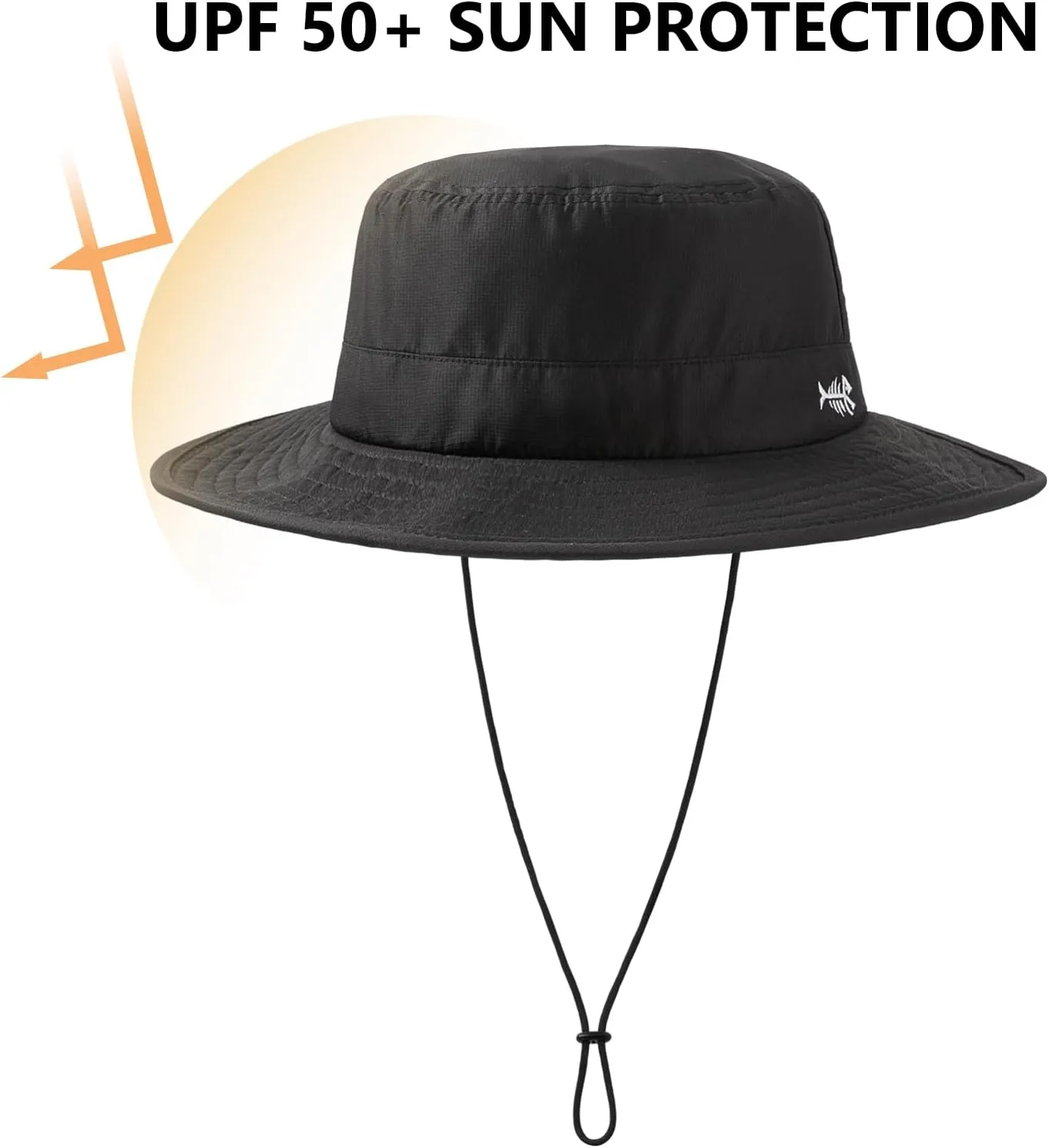 BASSDASH UPF 50  Water-Resistant Fishing Bucket Hat with Laser Perforated Mesh Adjustable for Men Women Outdoor Hiking