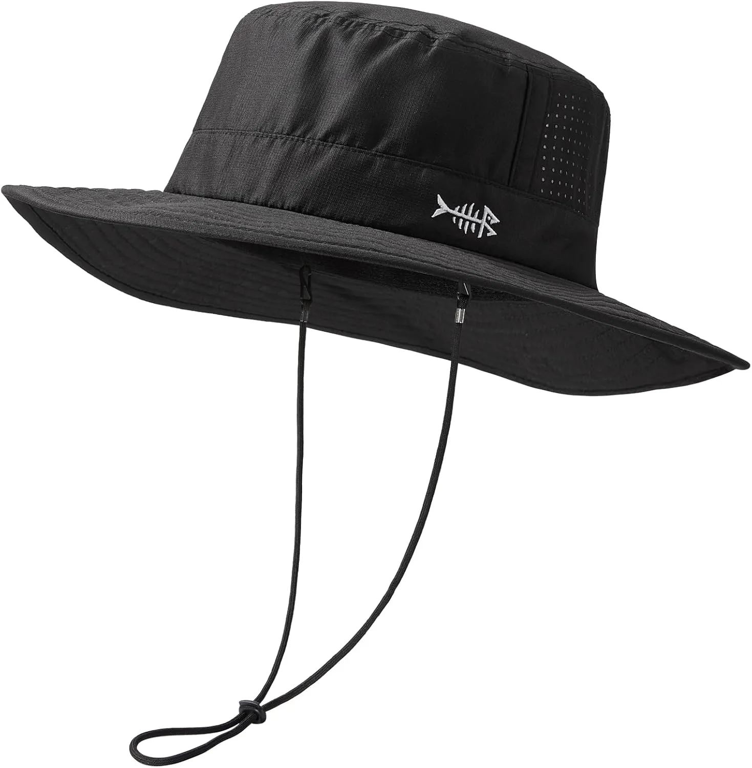 BASSDASH UPF 50  Water-Resistant Fishing Bucket Hat with Laser Perforated Mesh Adjustable for Men Women Outdoor Hiking
