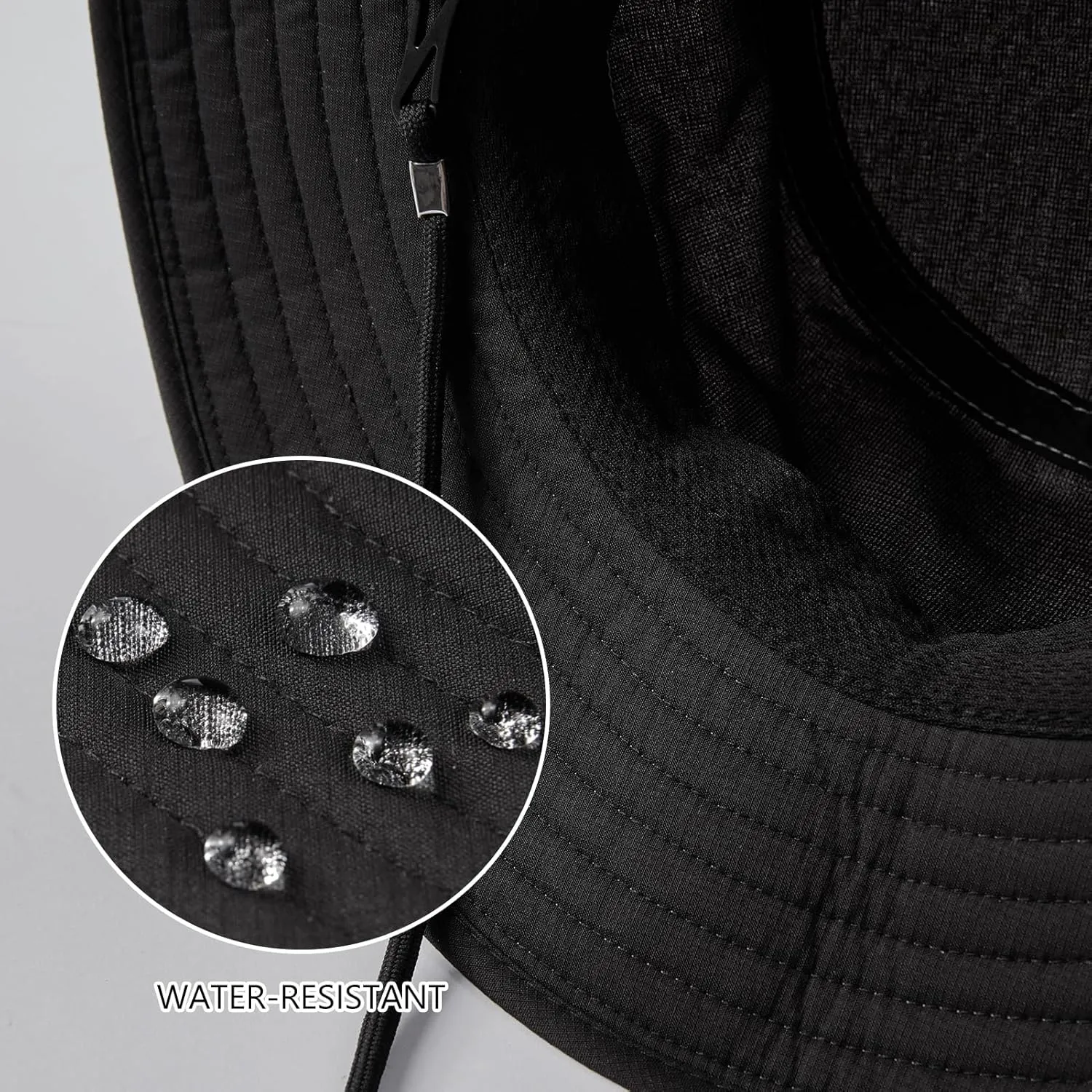 BASSDASH UPF 50  Water-Resistant Fishing Bucket Hat with Laser Perforated Mesh Adjustable for Men Women Outdoor Hiking