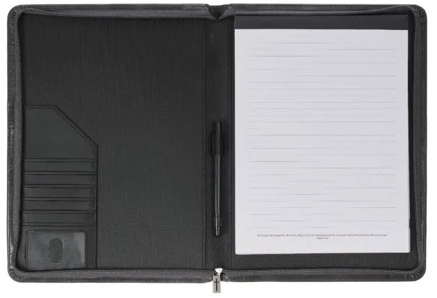 Be Strong and Courageous Gray Faux Leather Executive Padfolio - Joshua 1:9