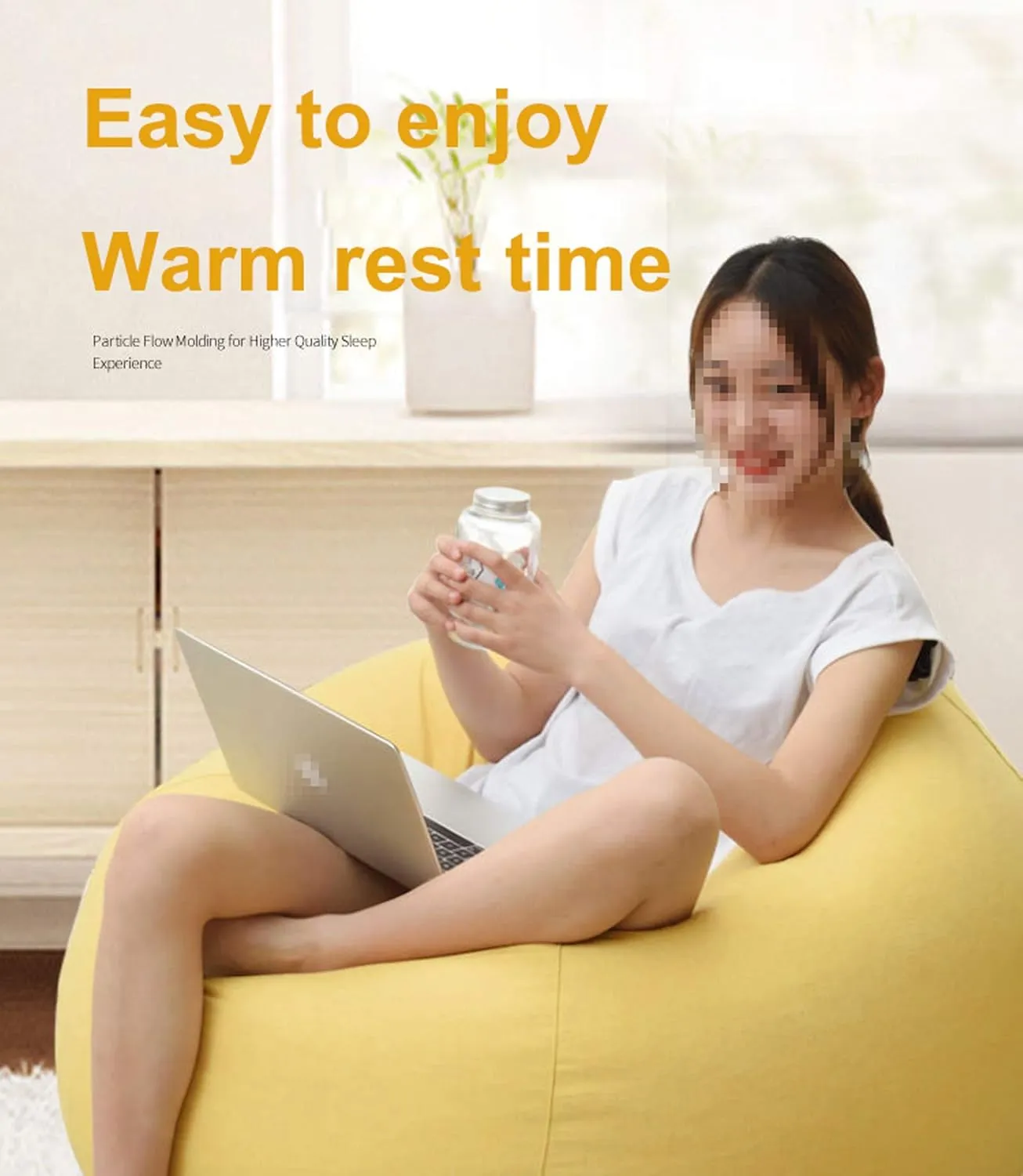 Bean Bag Game Chairs Cover, Without Filler, Comfortable Soft Back Design Complies with Ergonomic Made of Breathable Cotton and Linen Fabric,Flax Brown,XL