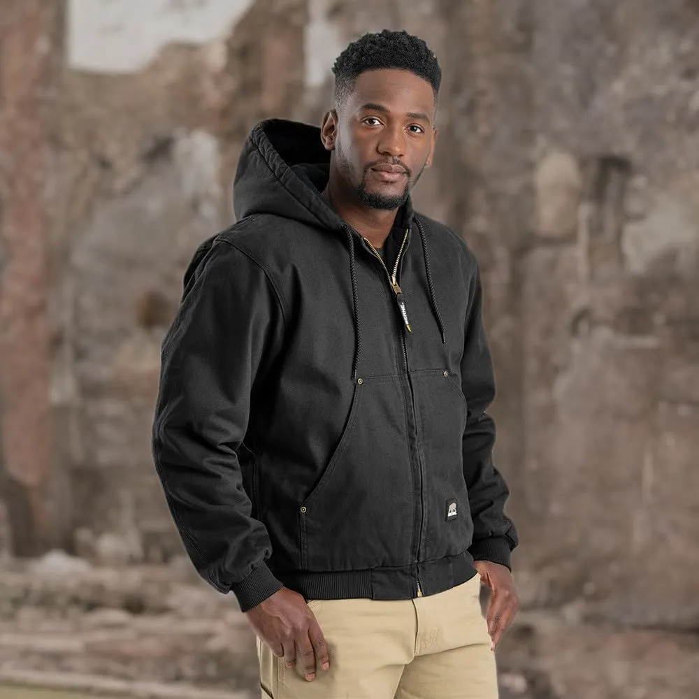 Berne Men's Heartland Washed Duck Hooded Work Jacket