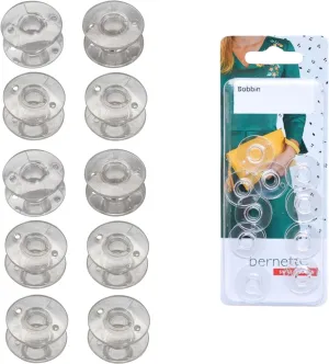 Bernette Bobbins [10 Pack] – Compatible with Bernette Sewing & Embroidery Machines B79, B77, B70, B37, B38, B05 Academy, B05 Crafter & B79 Yaya Han – Durable Plastic Bobbins for Quilting, & Sewing