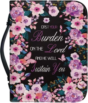Bible Covers for Women, Portable Leather Bible Case with Handle, Waterproof Bible Carrying Case for Church Worship