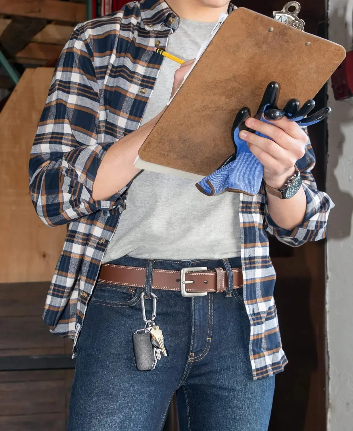 Big Durable Leather Men's Work Belt