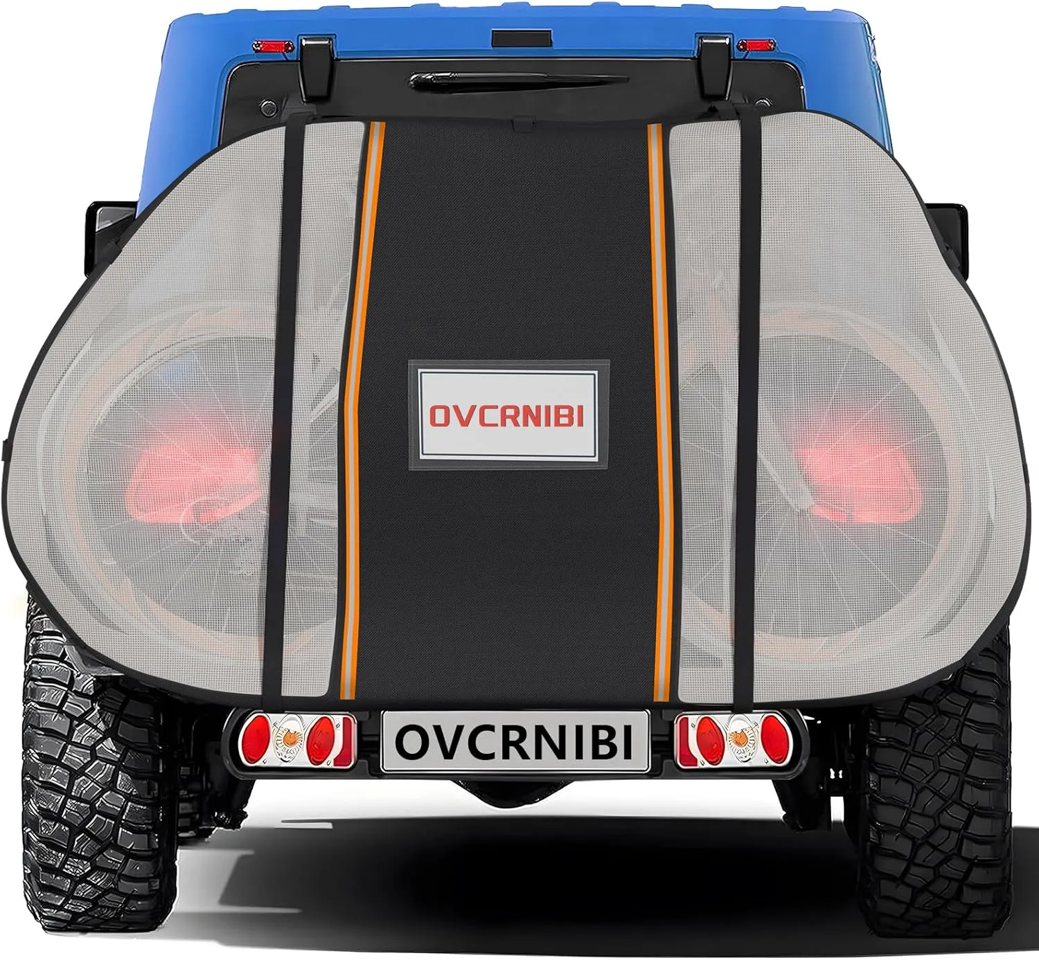 Bike Cover for Transport on Rack,Waterproof Tear Resistant Outdoor Bicycle Cover for 1,2 Bikes with Visible Tail Lights,License Plate Window and 2 Elastic Straps,80 ''L x 36''W x 50''H