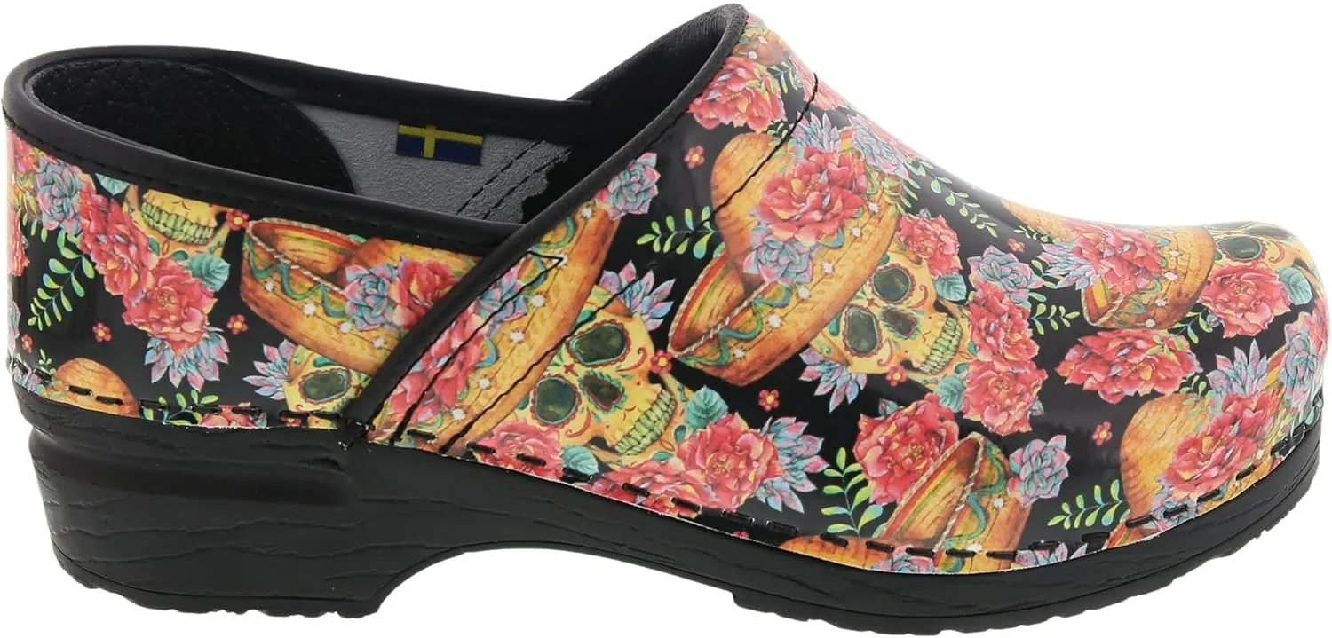 BJORK Swedish Comfort Women's Professional Printed Leather Clogs