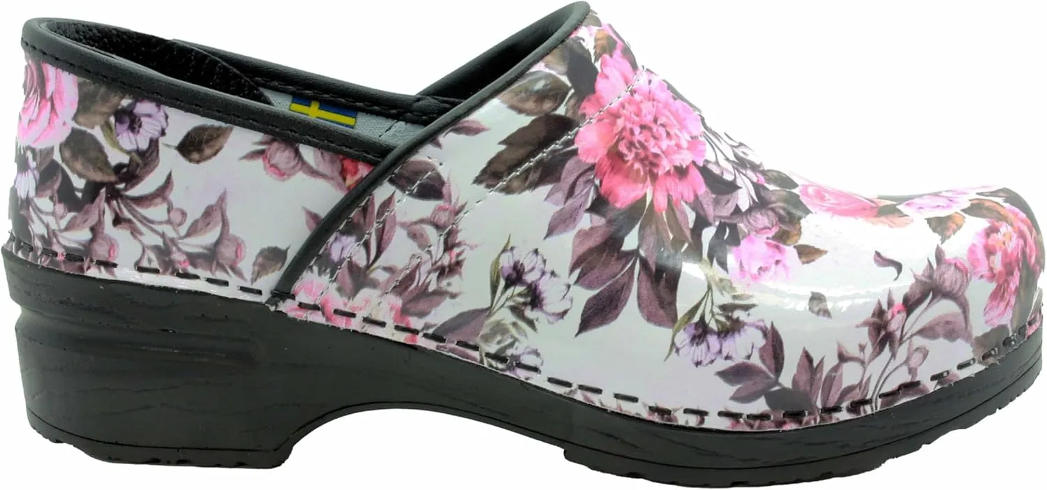BJORK Swedish Comfort Women's Professional Printed Leather Clogs