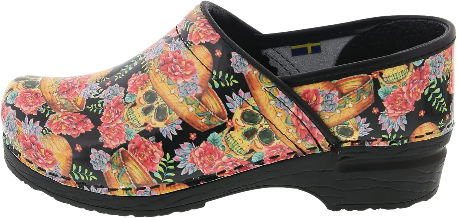 BJORK Swedish Comfort Women's Professional Printed Leather Clogs