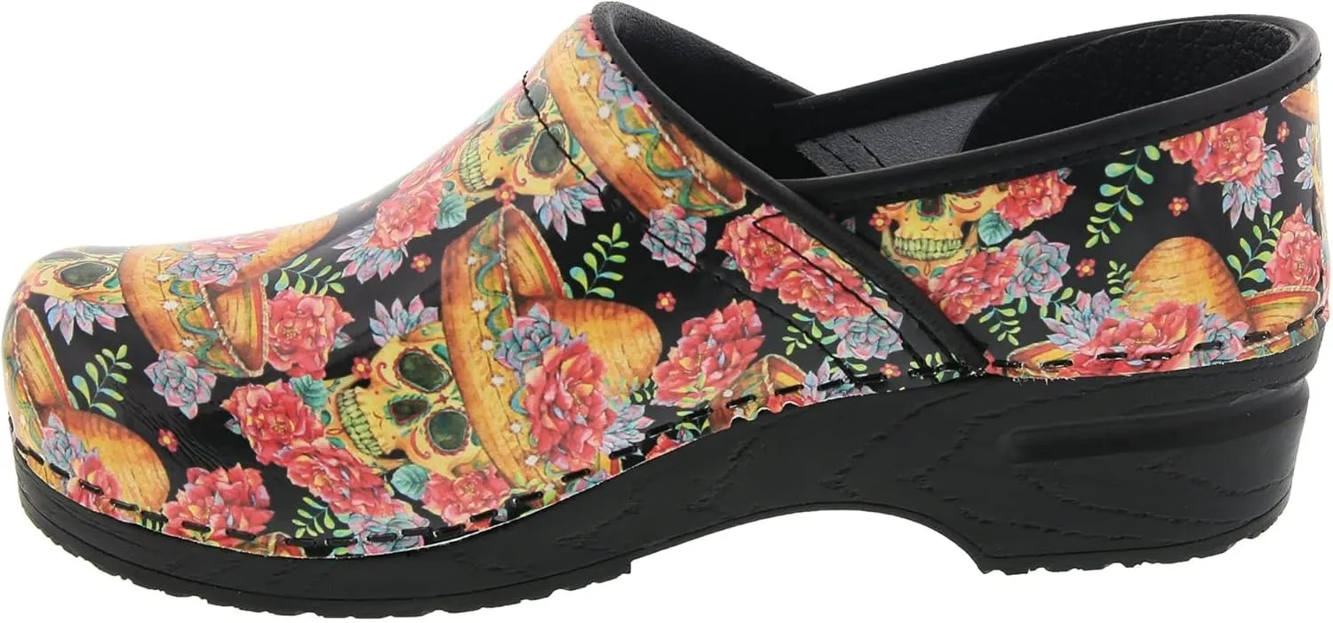 BJORK Swedish Comfort Women's Professional Printed Leather Clogs