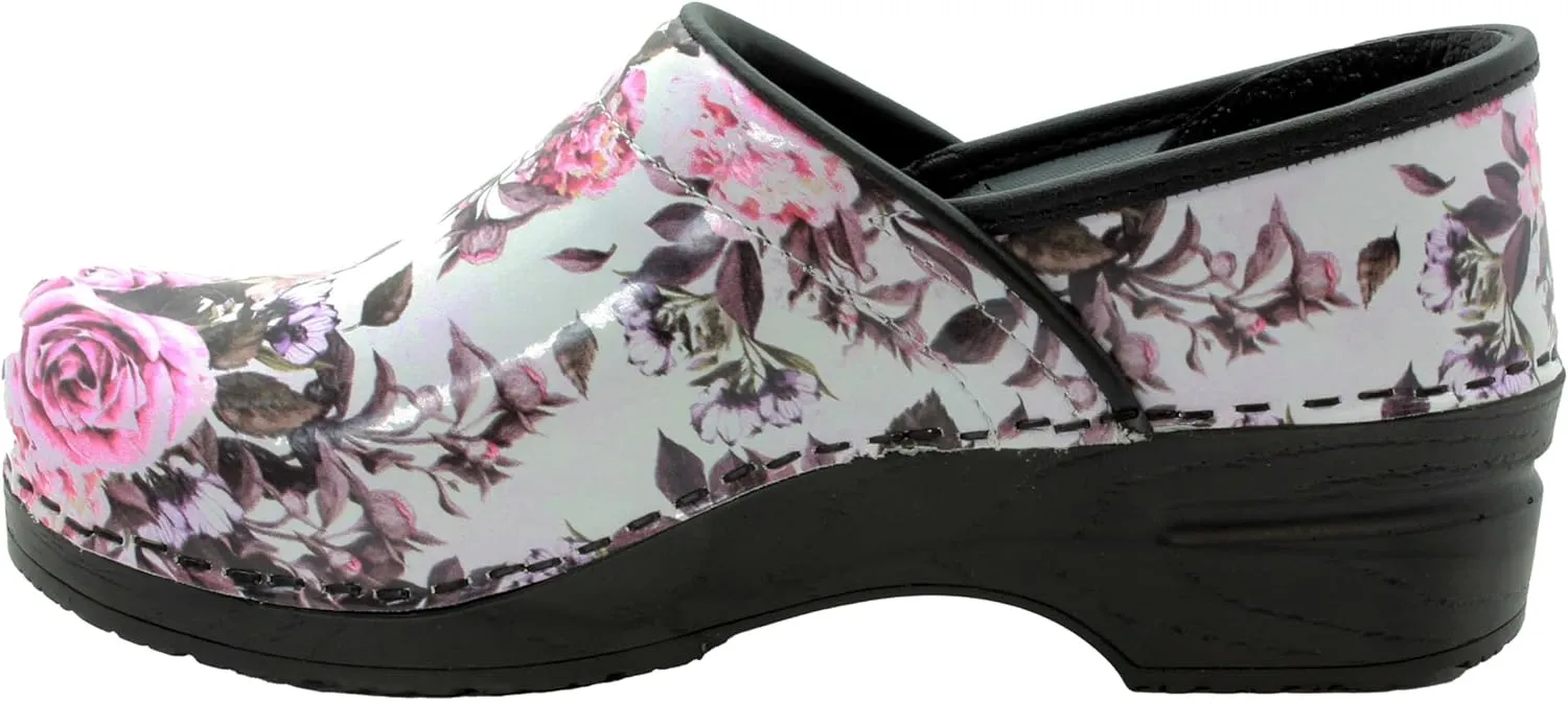 BJORK Swedish Comfort Women's Professional Printed Leather Clogs
