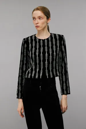 Black Embellished Velvet Jackets