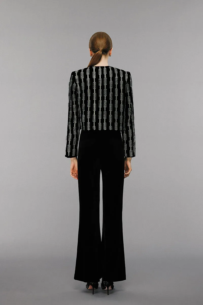 Black Embellished Velvet Jackets