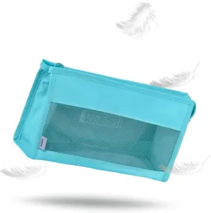 blue makeup bag, mini travel toiletry bag, can be used to store razors, skincare products, daily toiletries, with transparent mesh. gifts for women。