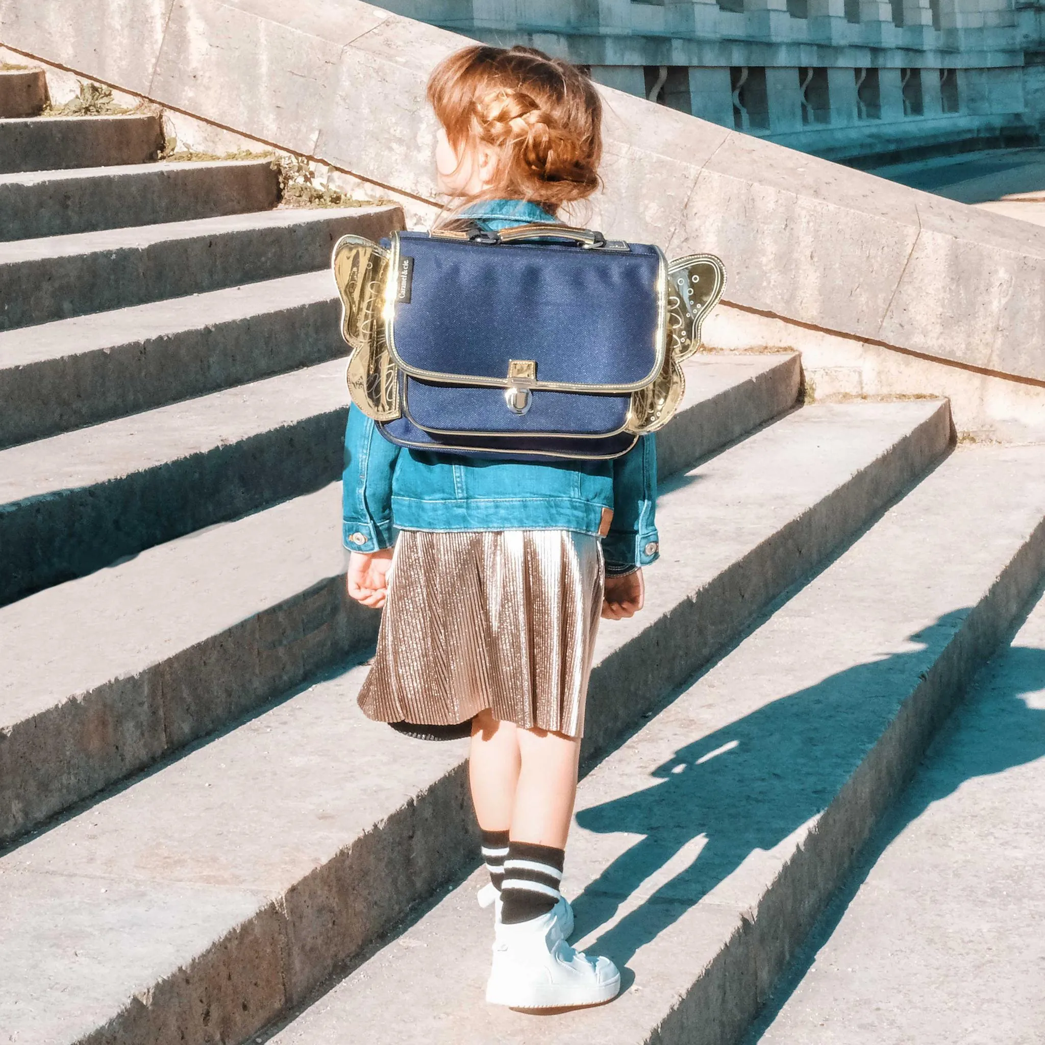 Blue S Winged Backpack by Caramel & Cie