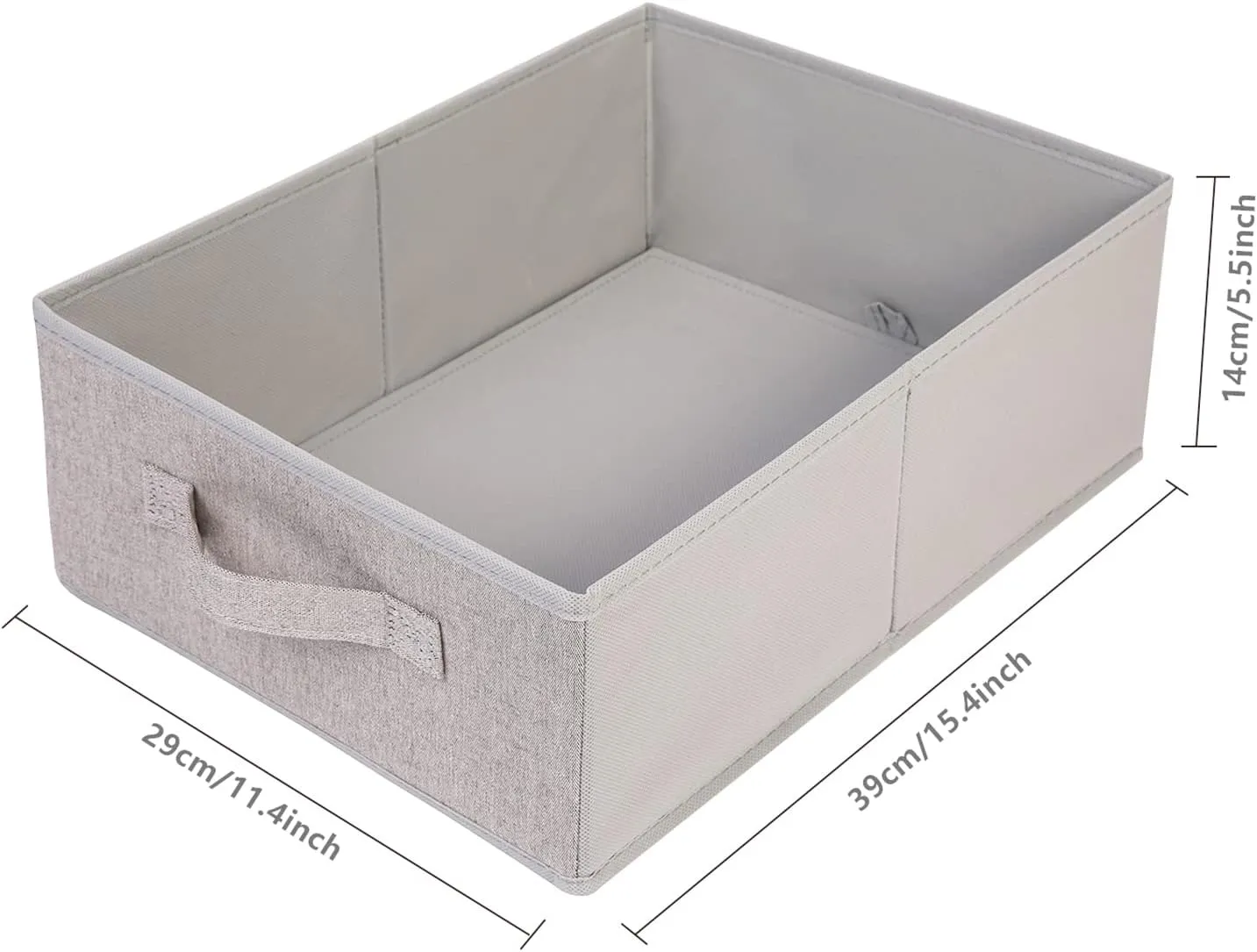 BOMKEE Clothings Collapsible Storage Bins, Foldable Drawer Organizers Closet Storage Baskets Cube Storage Bin for Bedroom Living Room (4 Pack, Grey, 15.4x11.4x5.5inch)