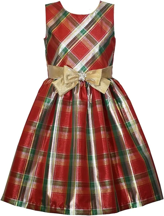 Bonnie Jean Christmas Dress with Red Cardigan for Baby, Toddler, Little and Big Girls
