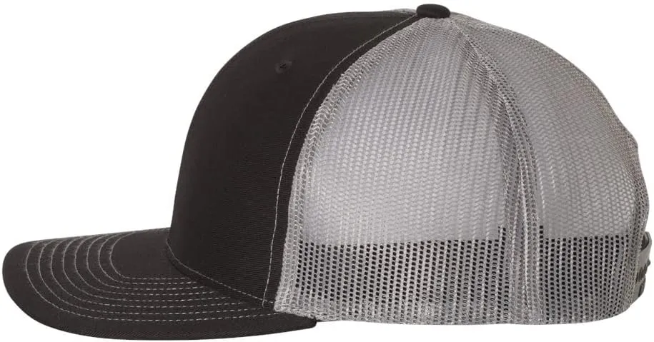 Boston Terrier Dog Patriotic Design Laser Engraved Leather Patch Richardson 112 Snapback Trucker Cap