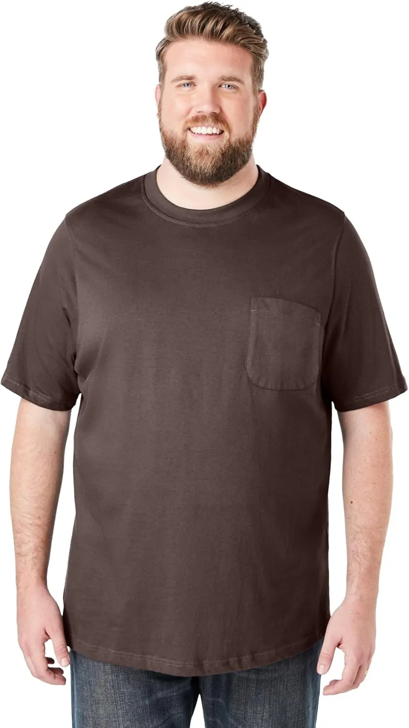 Boulder Creek by Kingsize Men's Big & Tall Heavyweight Pocket Crewneck T-Shirt
