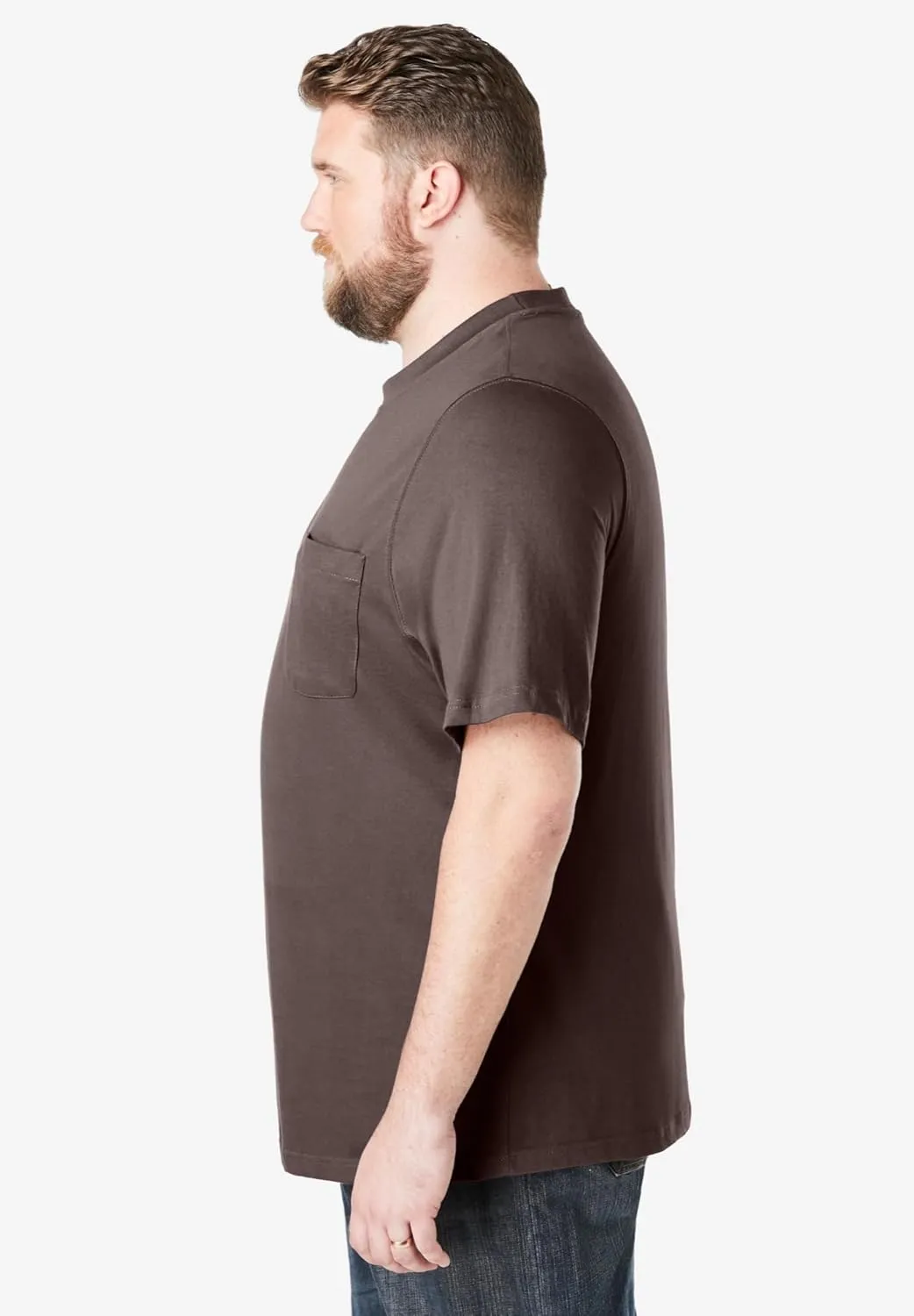 Boulder Creek by Kingsize Men's Big & Tall Heavyweight Pocket Crewneck T-Shirt