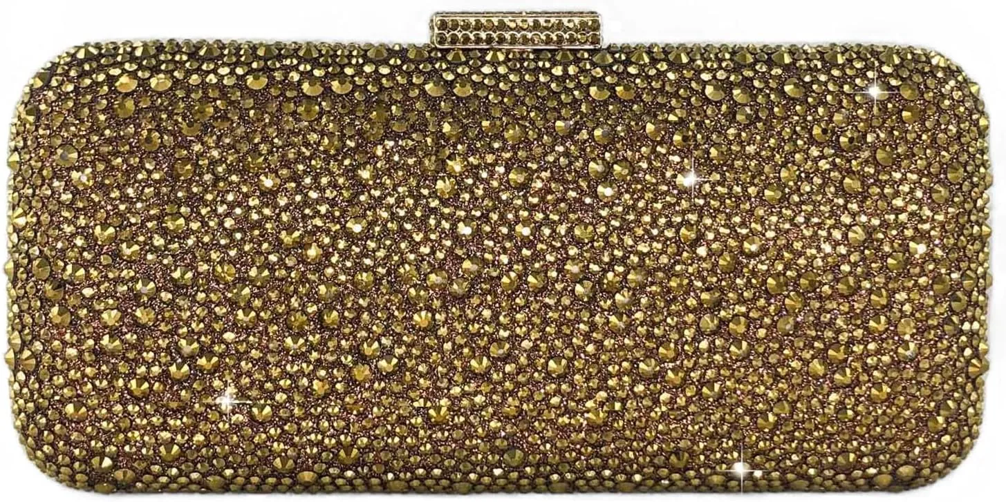 Boutique De FGG Bling Crystal Clutch Purse for Women Formal Evening Handbags Wedding Party Bridal Rhinestone Clutch Bag,Mini