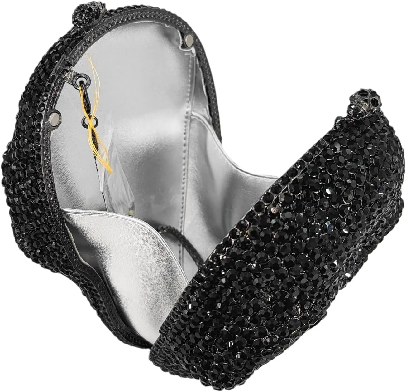 Boutique De FGG Skull Crystal Clutch Purse for Women Formal Rhinestone Clutch Evening Bag Halloween Minaudiere Handbag,Mini