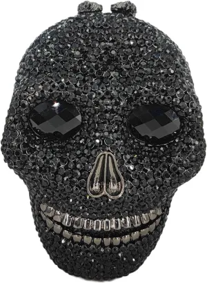 Boutique De FGG Skull Crystal Clutch Purse for Women Formal Rhinestone Clutch Evening Bag Halloween Minaudiere Handbag,Mini