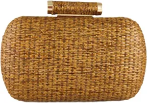 Boutique De FGG Straw Clutch Purse for Women Summer Beach Bag Wedding Hand-Woved Evening Handbags Wicker clutch Bag,Mini