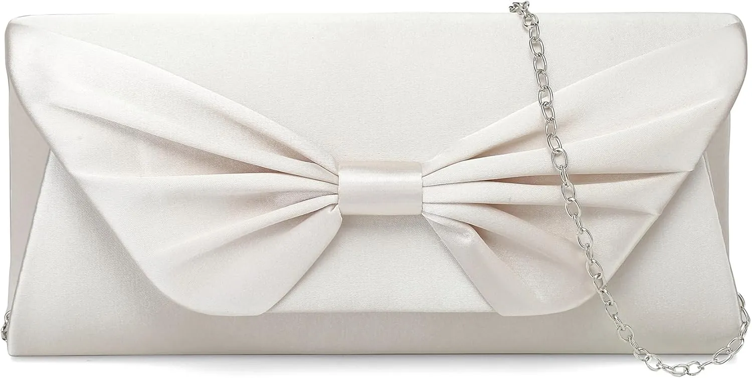 Bow Clutch Purse Elegant Bowknot Evening Bag Classy Wedding Party Shoulder Handbag