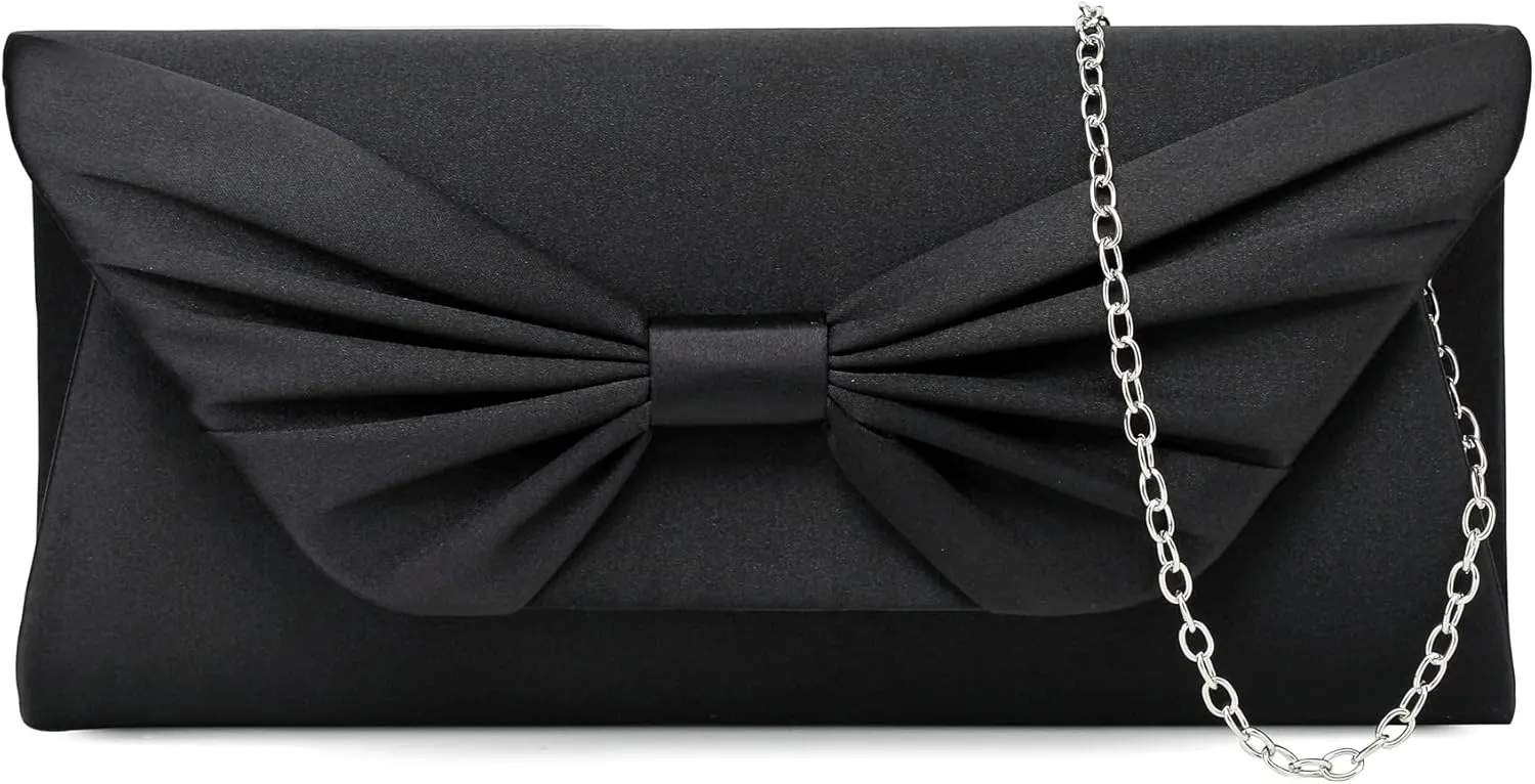 Bow Clutch Purse Elegant Bowknot Evening Bag Classy Wedding Party Shoulder Handbag