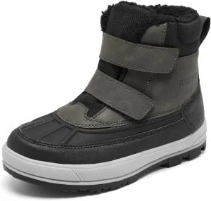Boys Girls Snow Boots Faux Fur Lined Winter Ankle Boots Outdoor Waterproof Slip Resistant Comfortable Cold Weather Boots Little Kid/Big Kid
