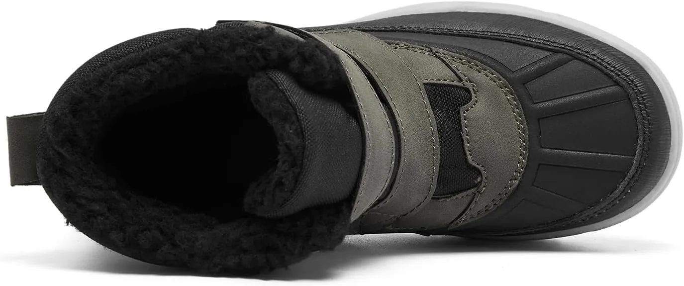 Boys Girls Snow Boots Faux Fur Lined Winter Ankle Boots Outdoor Waterproof Slip Resistant Comfortable Cold Weather Boots Little Kid/Big Kid