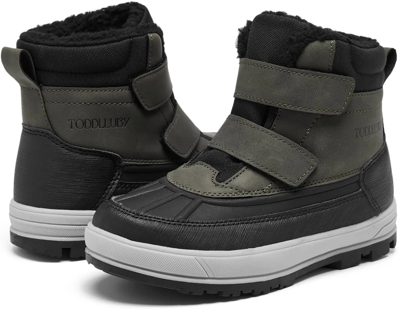 Boys Girls Snow Boots Faux Fur Lined Winter Ankle Boots Outdoor Waterproof Slip Resistant Comfortable Cold Weather Boots Little Kid/Big Kid