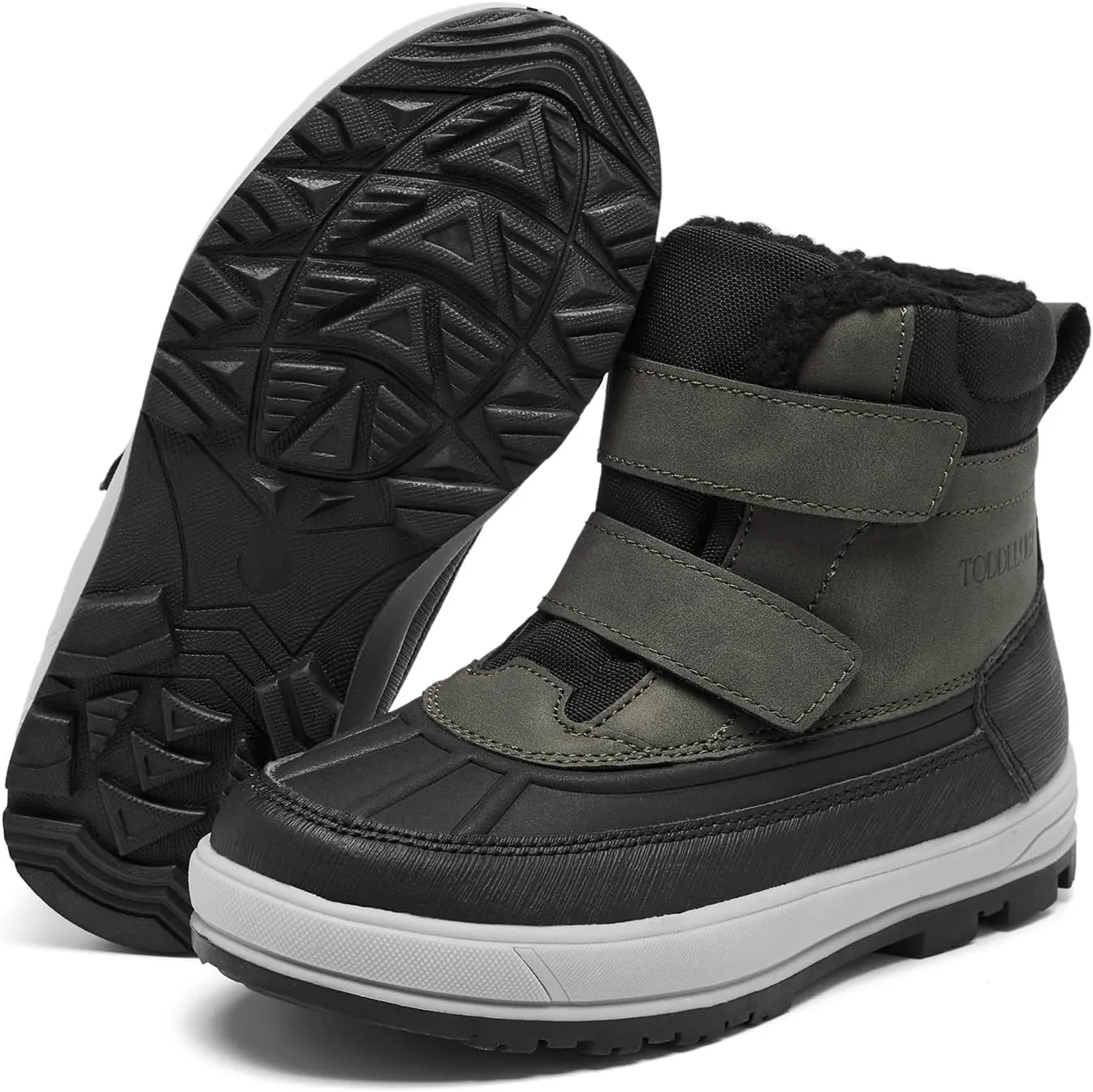 Boys Girls Snow Boots Faux Fur Lined Winter Ankle Boots Outdoor Waterproof Slip Resistant Comfortable Cold Weather Boots Little Kid/Big Kid