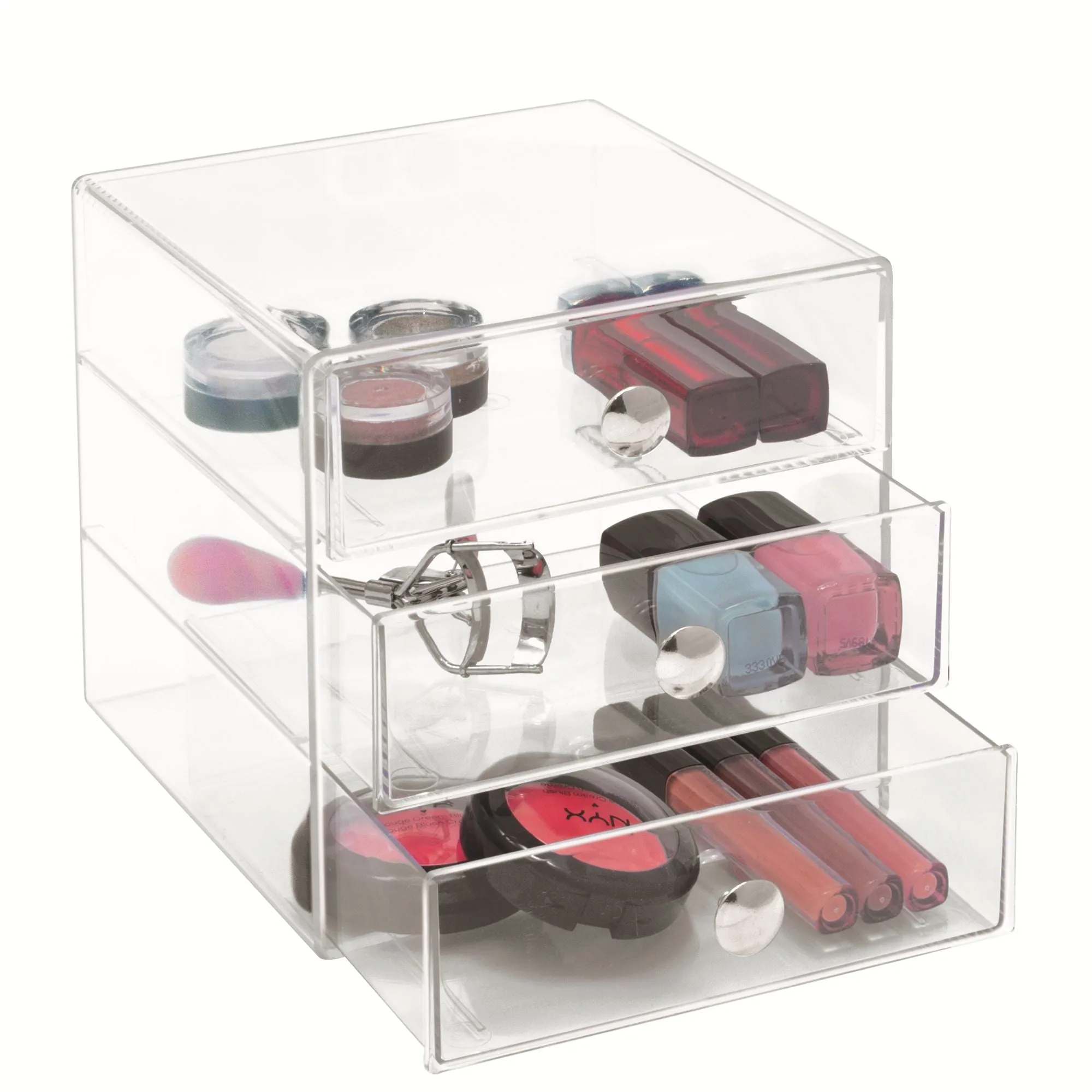 BPA-Free Plastic 3-Drawer Vanity Organizer - Clear