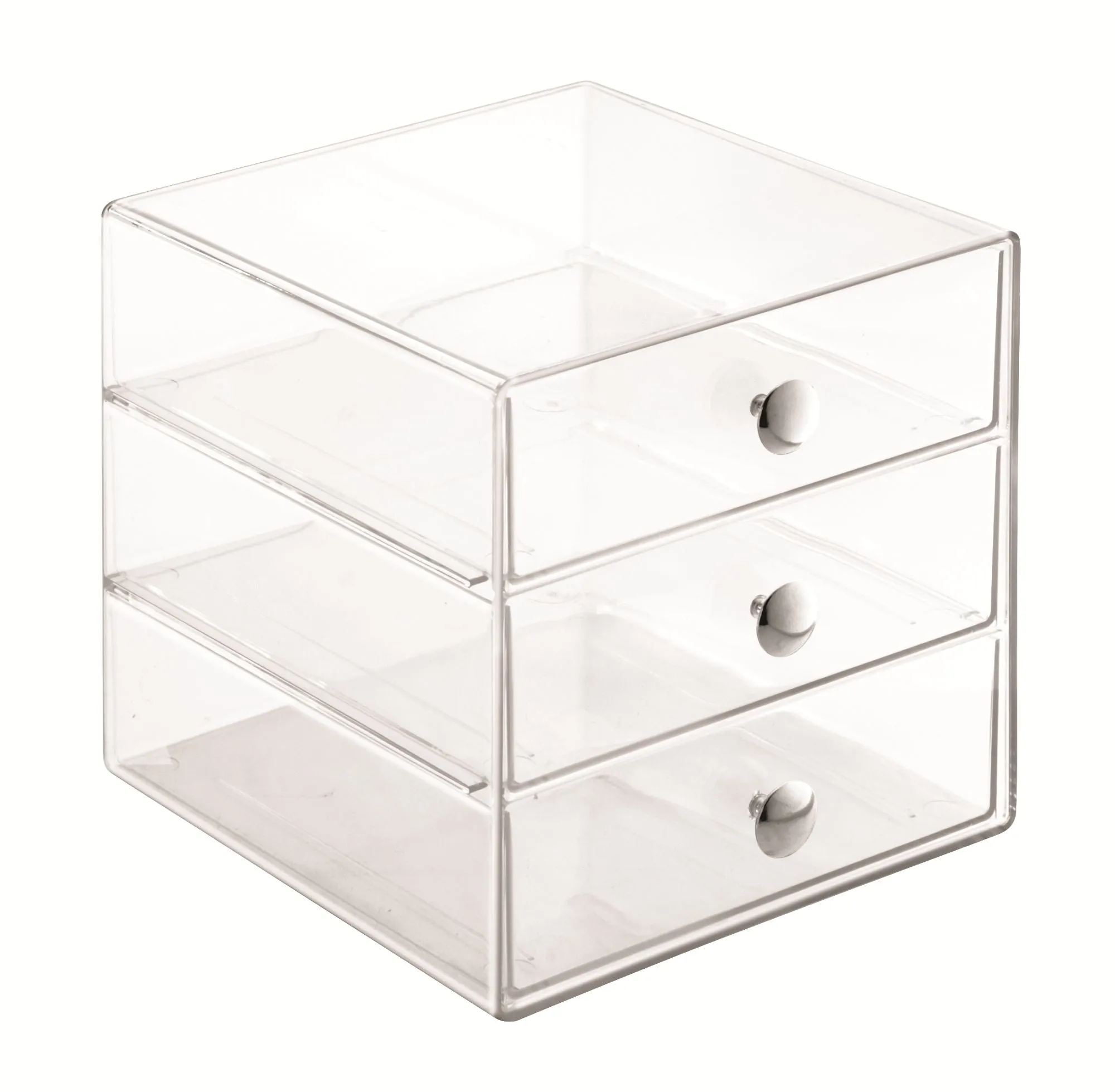 BPA-Free Plastic 3-Drawer Vanity Organizer - Clear