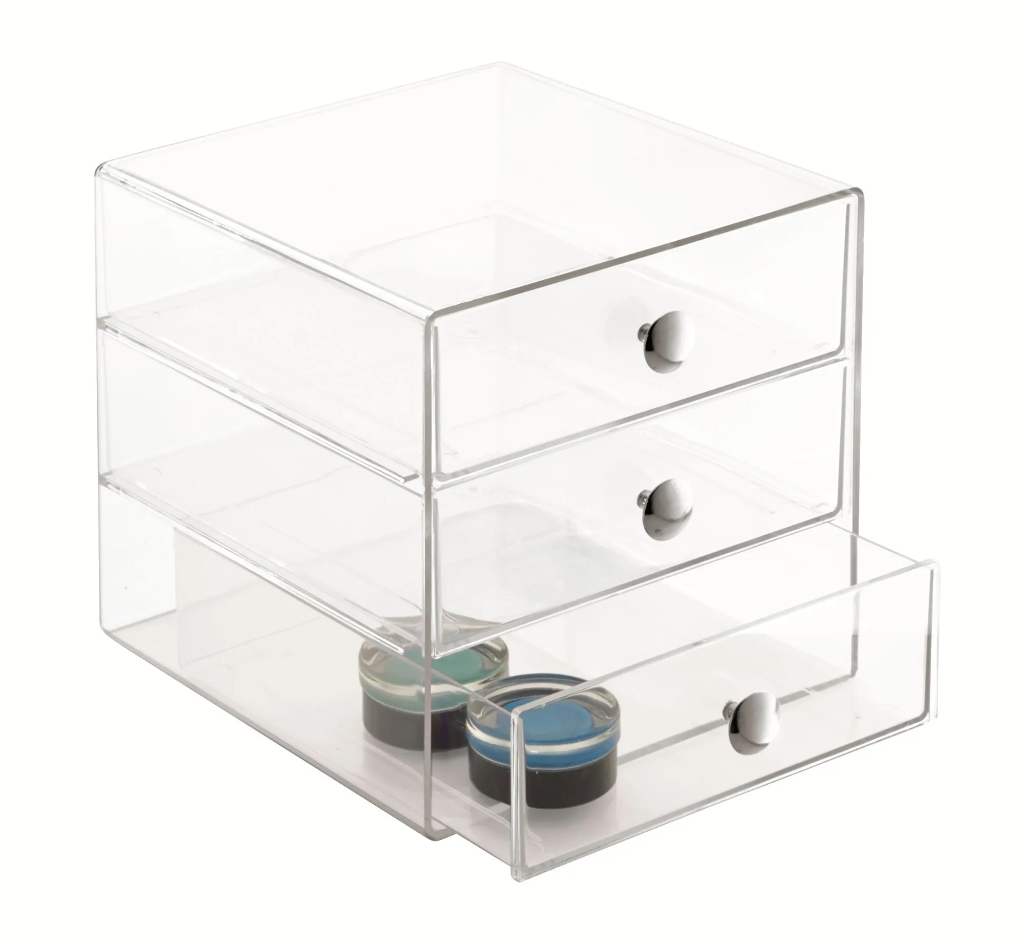 BPA-Free Plastic 3-Drawer Vanity Organizer - Clear