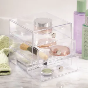 BPA-Free Plastic 3-Drawer Vanity Organizer - Clear