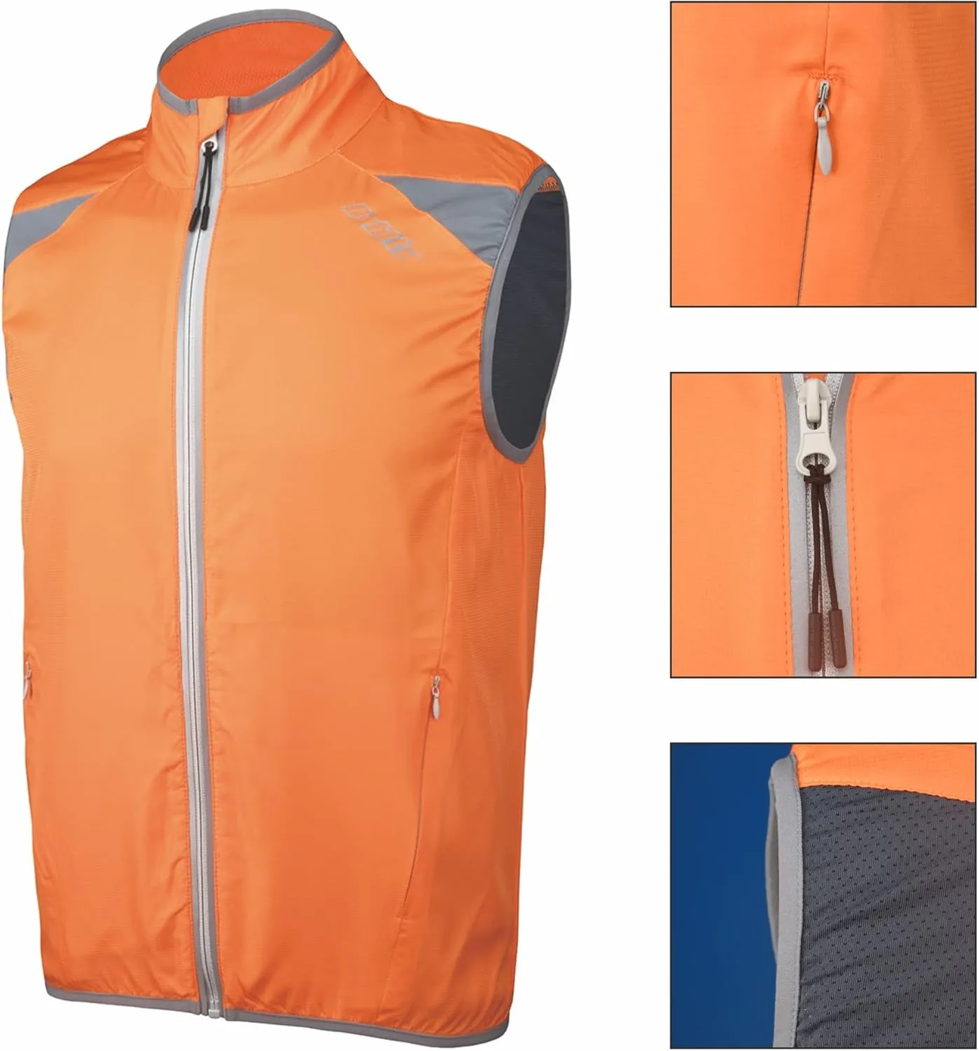 bpbtti Men's Cycling Running Vest Sleeveless Windbreakers With Two side Pockets(2.0) - Windproof, Breathable and Reflective