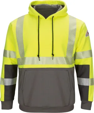 Bulwark FR Men's Hi-Visibility Color Block Pullover Fleece Sweatshirt
