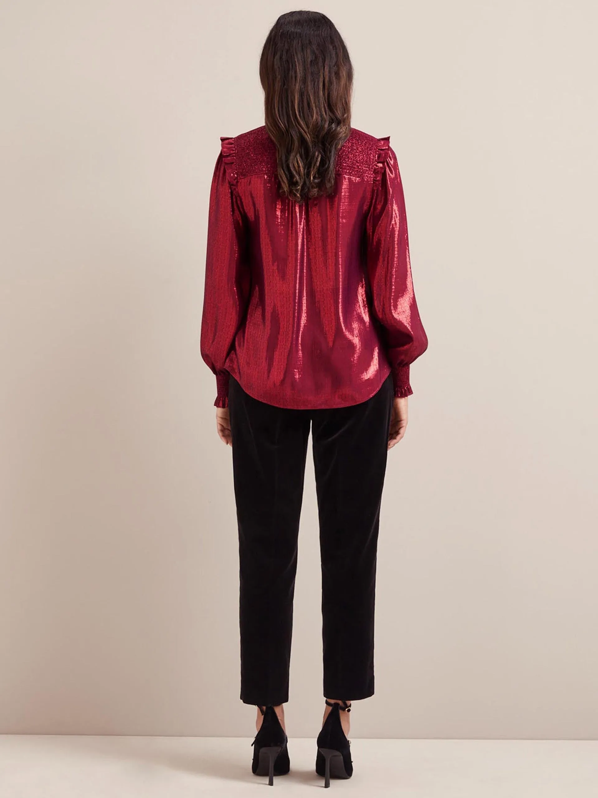 Burgundy Stella silk blend shirt
