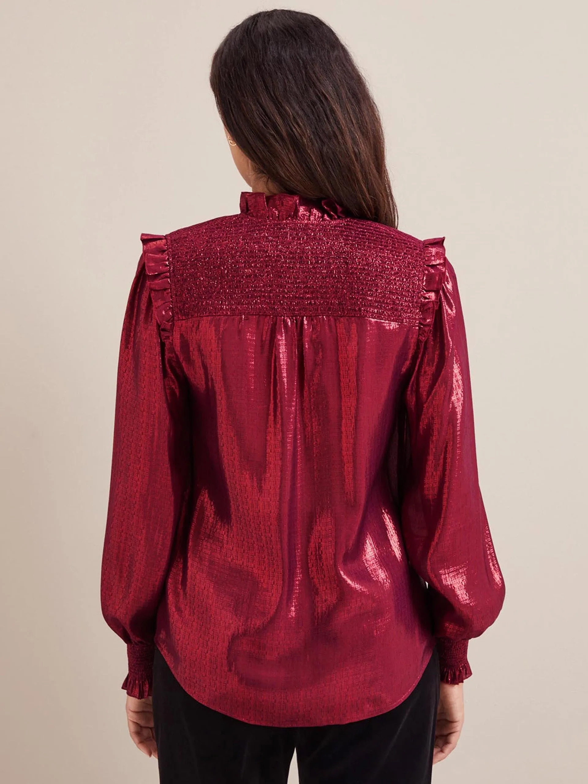 Burgundy Stella silk blend shirt
